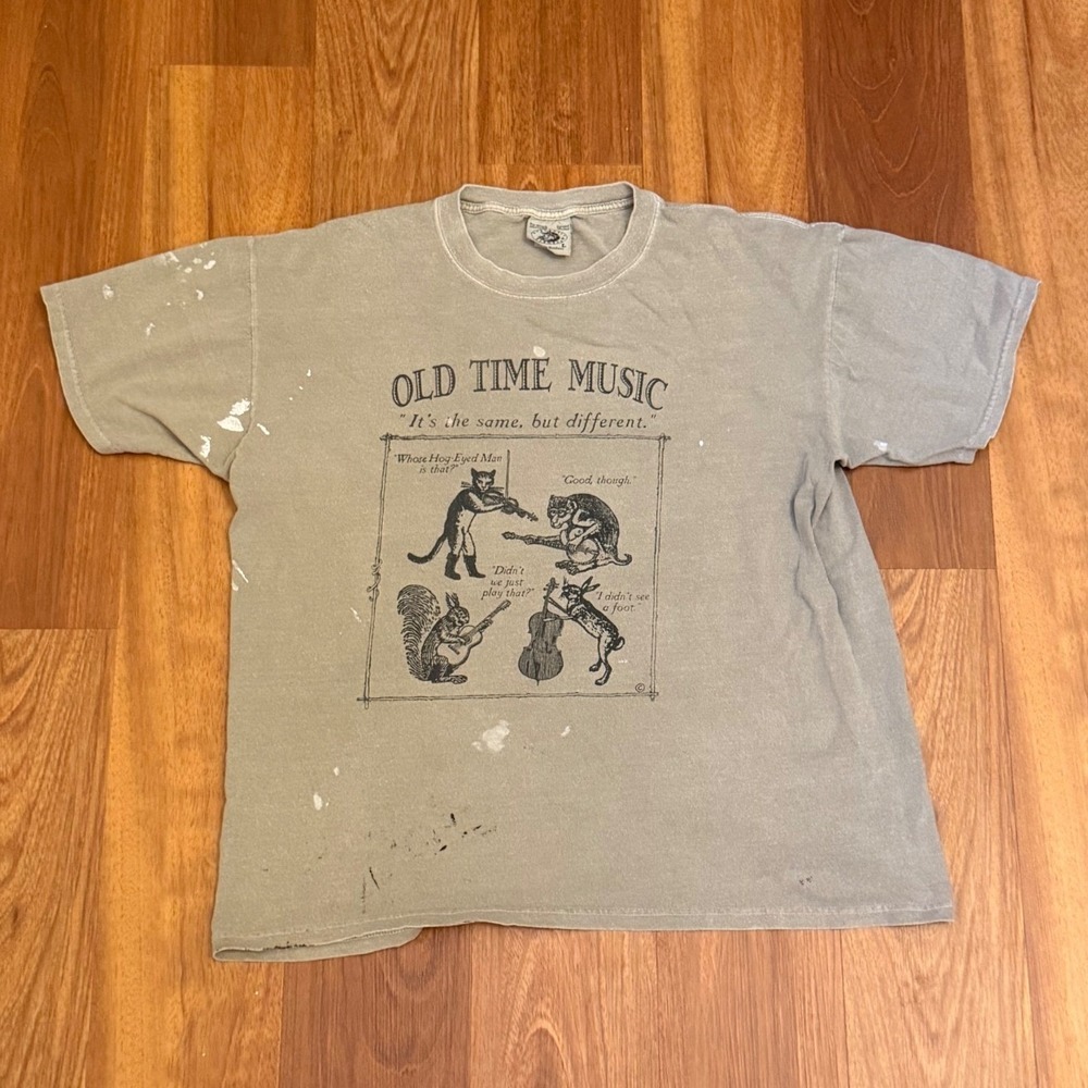 Vintage 90s Authentic Pigment Old Time Music Graphic T-Shirt Men's Size Large